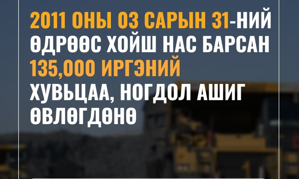 НАС БАРСАН ИРГЭДИЙН ХУВЬЦАА, НОГДОЛ АШГИЙГ ӨВЛҮҮЛНЭ