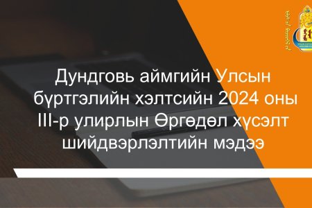 Өргөдөл, гомдол 2024 оны 3-р улирал