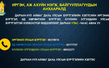 УЛСЫН БҮРТГЭЛТЭЙ ХОЛБООТОЙ МЭДЭЭЛЛИЙГ ДАРААХ УТАС - НААС АВНА УУ. ☎️☎️☎️