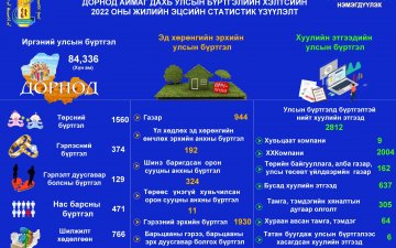 Тус хэлтсийн 2022 оны жилийн эцсийн статистик үзүүлэлт