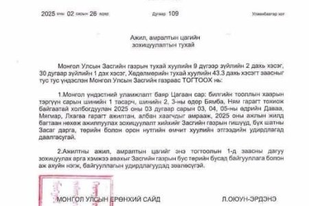 Төв аймгийн Улсын бүртгэлийн хэлтэс, сумдын Улсын бүртгэгч нар 2025 оны 03 дугаар сарын 15, 22, 29-ний Бямба гарагийн өдрүүдэд ердийн цагийн хуваарийн дагуу ажиллана.