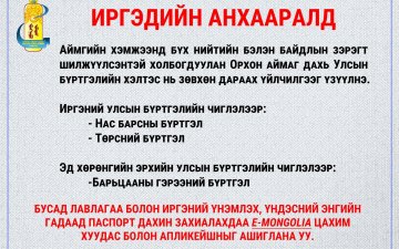 ИРГЭДИЙН АНХААРАЛД 