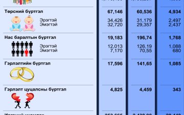 Улсын бүртгэлийн байгууллагын 2024 оны 12-р сарын тоон мэдээ
