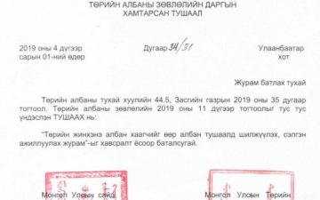 Төрийн жинхэнэ албан хаагчийг өөр албан тушаалд шилжүүлэх, сэлгэн ажиллуулах журам /2019.04.01/