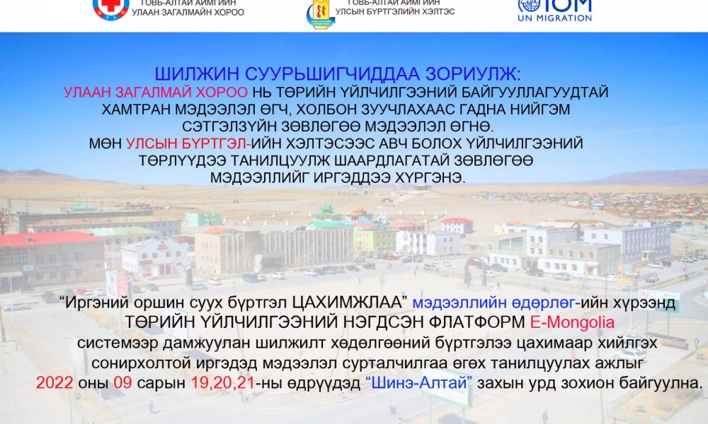 ШИЛЖИН СУУРШИГЧДАД ЗОРИУЛСАН ӨДӨРЛӨГ