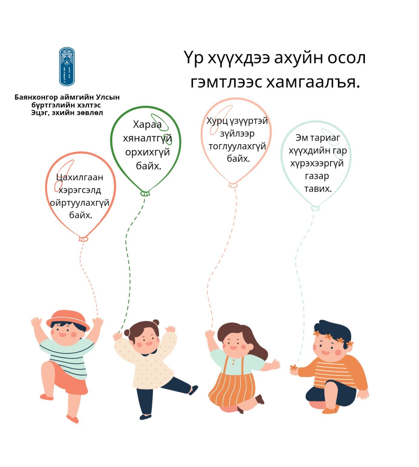 Хүүхдээ ахуйн осол гэмтлээс урьдчилан сэргийлэхийг эцэг эхчүүд та бүхэнд уриалж байна.