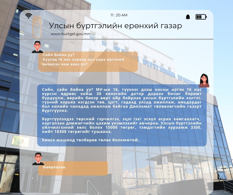 Хүүхэд 16 нас хүрээд анх удаа иргэний үнэмлэх яаж авах вэ?