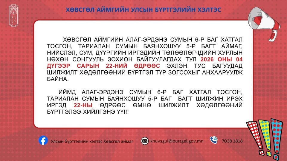 ИРГЭДИЙН АНХААРАЛД