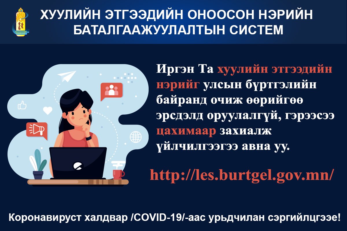 Хуулийн этгээдийн оноосон нэрийн баталгаажуулалтын систем