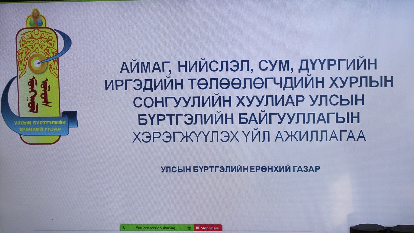 Аймаг, нийслэл, сум дүүргийн иргэдийн төлөөлөгчдийн хурлын сонгуулийн хуулиар улсын бүртгэлийн байгууллагын хэрэгжүүлэх үйл ажиллагаа